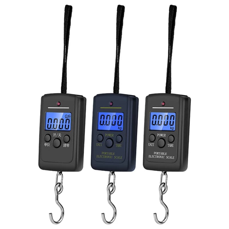 Balance portable LCD 50kg avec mètre ruban rétractable 100cm - Pour peser poissons et légumes