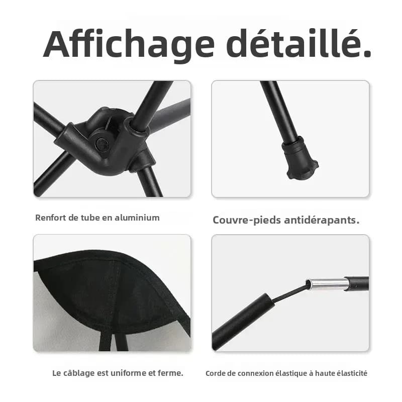 Fauteuil de pêche Moon Chair en aluminium 7075, respirant et anti-enfoncement pour camping extérieur