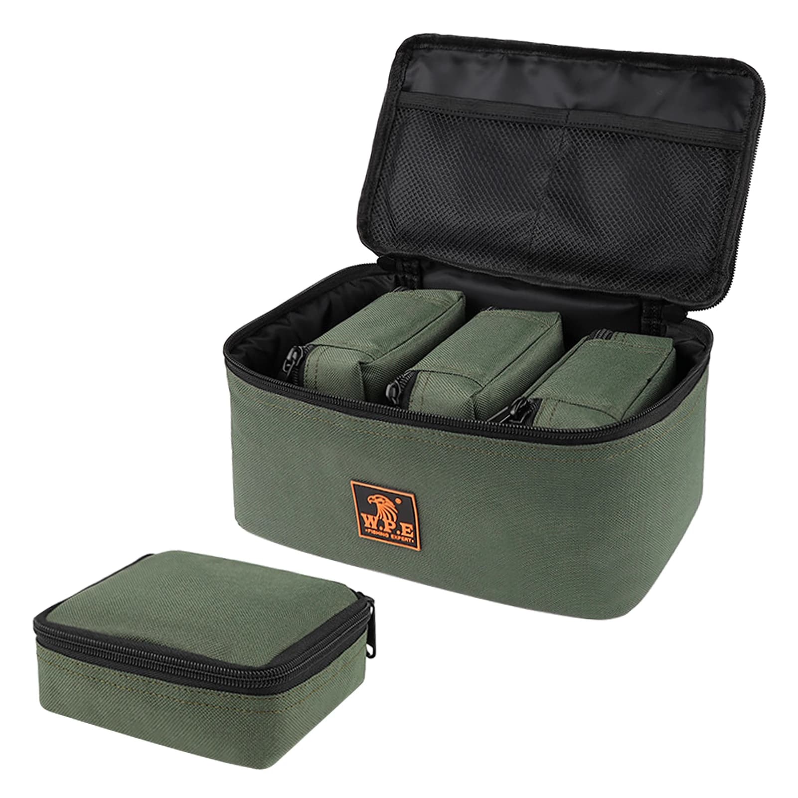 Sac organisateur pêche avec 4 poches pour rangement moulinets et leurres accessoires pêche pratique