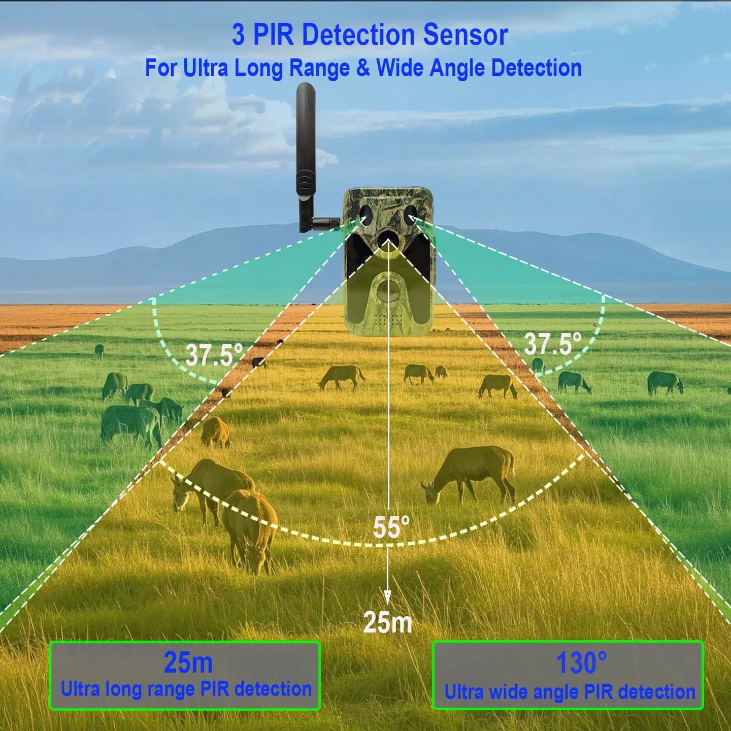 Caméra trail 2K ultra HD infrarouge 4G solaire - Surveillance animalière extérieure étanche et connectée