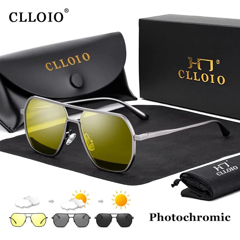 Lunettes de conduite polarisées jour/nuit CLLOIO anti-éblouissement - Verres photochromiques UV400