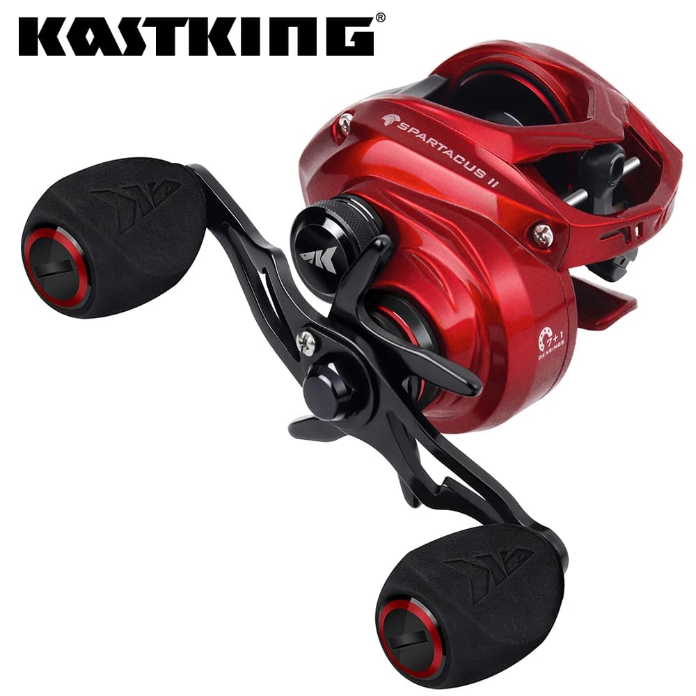 Moulinet baitcasting KastKing Spartacus II 8KG frein ultra-lisse 7+1 roulements ratio 7.2:1 pour pêche au leurre