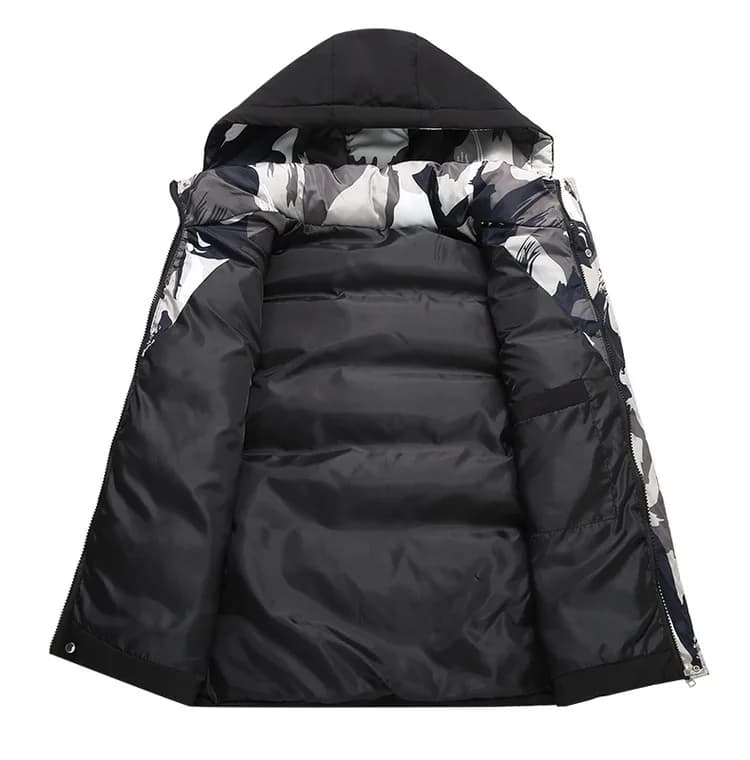 Veste sans manches chaude homme avec capuche pour l'hiver léger plus taille travail décontracté