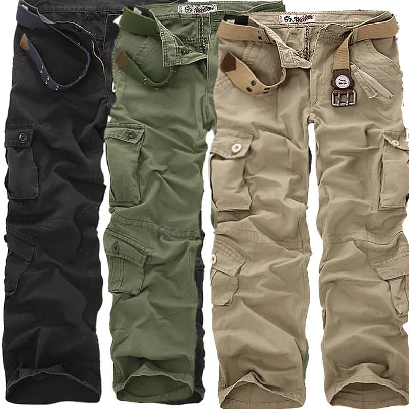 Pantalon casual lavé camouflage grande taille pêche travail loose confortable multi-poches