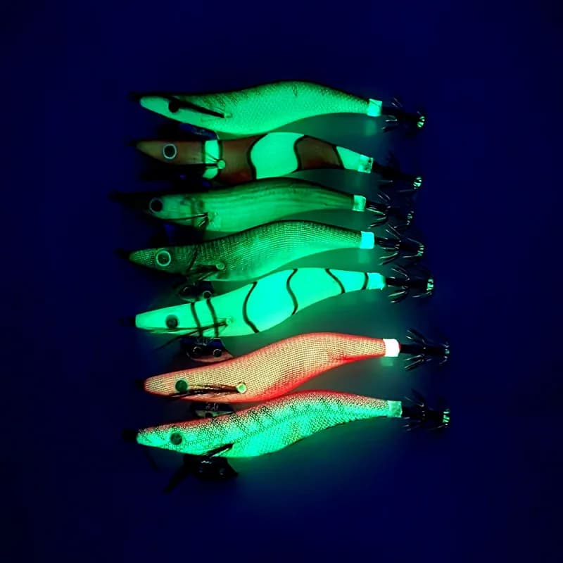 Leurre lumineux Full Body crevette colorée - Appât imitation calmar pour pêche en mer au parasol