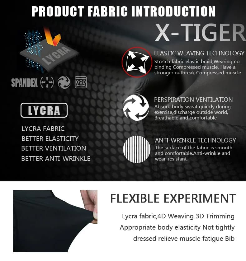 Short de vélo homme X-TIGER avec gel pad et grip anti-dérapant pour été - Tenue cycliste MTB