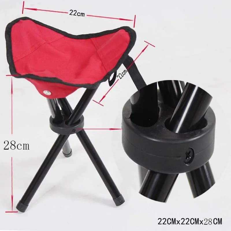 Petit tabouret pliant 3 pieds pour pêche et camping - Siège portable activités plein air