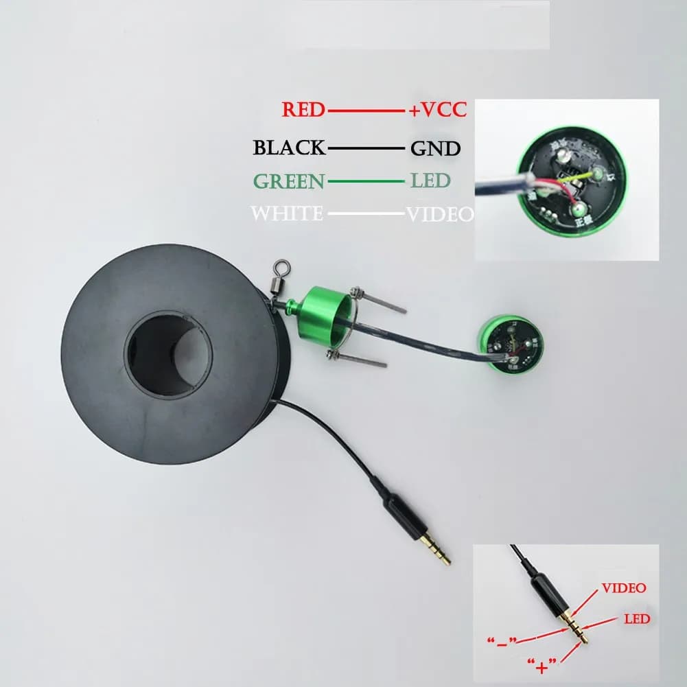 Caméra de pêche sous-marine 1080P étanche pour profondeur 50 m avec accessoires de pêche complets et vision en eaux sombres