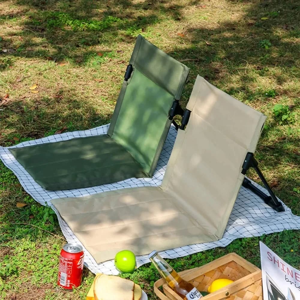 Chaise pliante de jardin avec coussin dossier - Siège paresseux pour pique-nique et pêche plage
