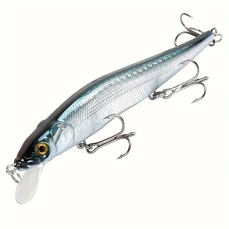 Leurre plastique simulation 4.52 pouces 0.49 oz pour pêche du brochet et carpe avec 3 hameçons triples