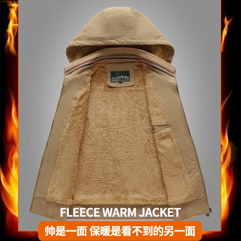 Gilet homme chaud hiver sans manches en laine et coton, vestes casual épais pour pêche