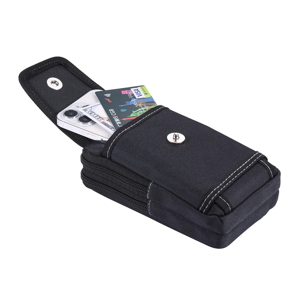 Sac ceinture tactique double couche avec poche téléphone - banane EDC pêche chasse randonnée