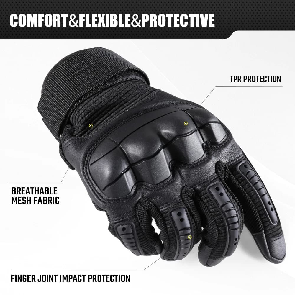 Gants tactiques pleine main écran tactile pêche vélo airsoft - Cuir PU antidérapant hommes