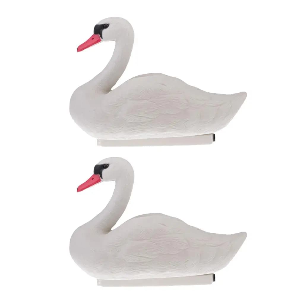2 leurres cygne flottants pour étang et jardin - Appâts de chasse complets pour oiseaux