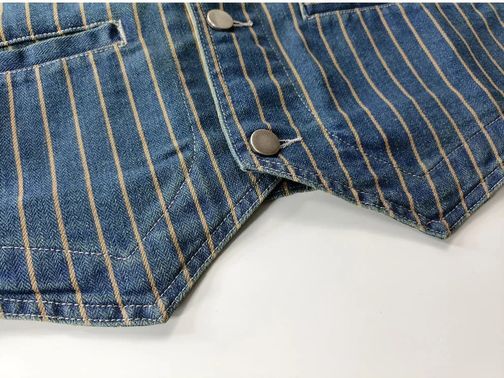 Gilet pêche décontracté en jean japonais - Veste sans manches cargo multi-poches style rétro pêche