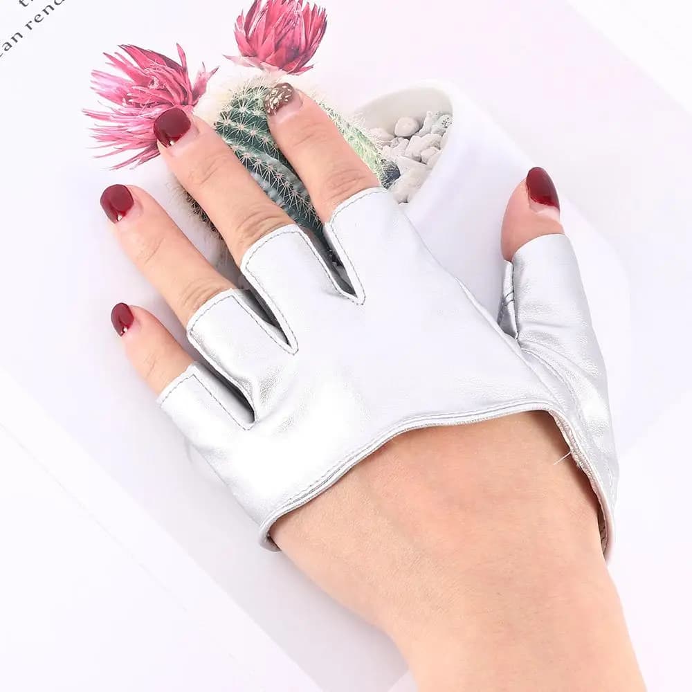 Gants demi-paume en cuir PU pour pêche, accessoires vêtements spectacle et manipulation précise équipement