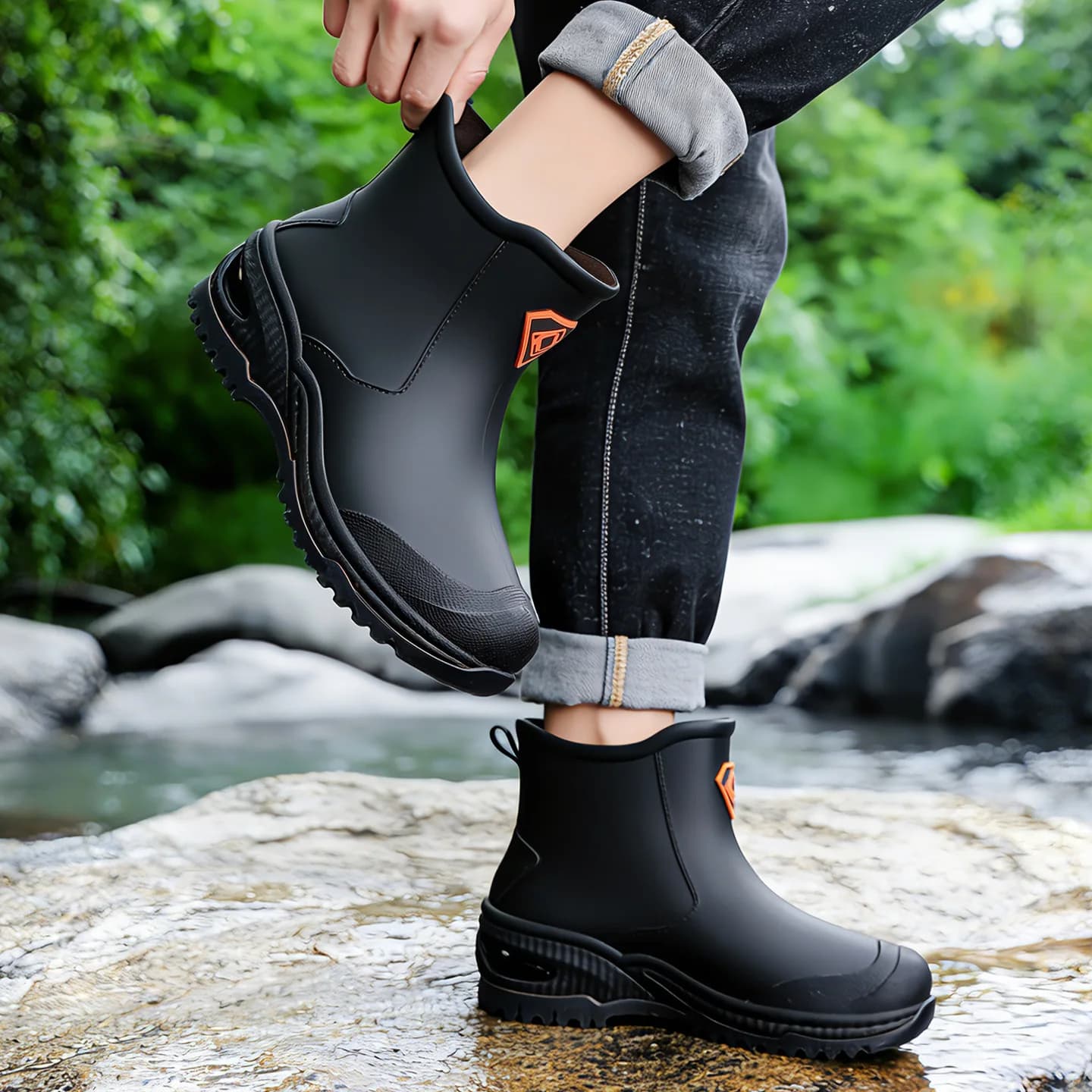 Bottes courtes homme écologiques étanches mode militaire vert randonnée aquatique qualité tendance