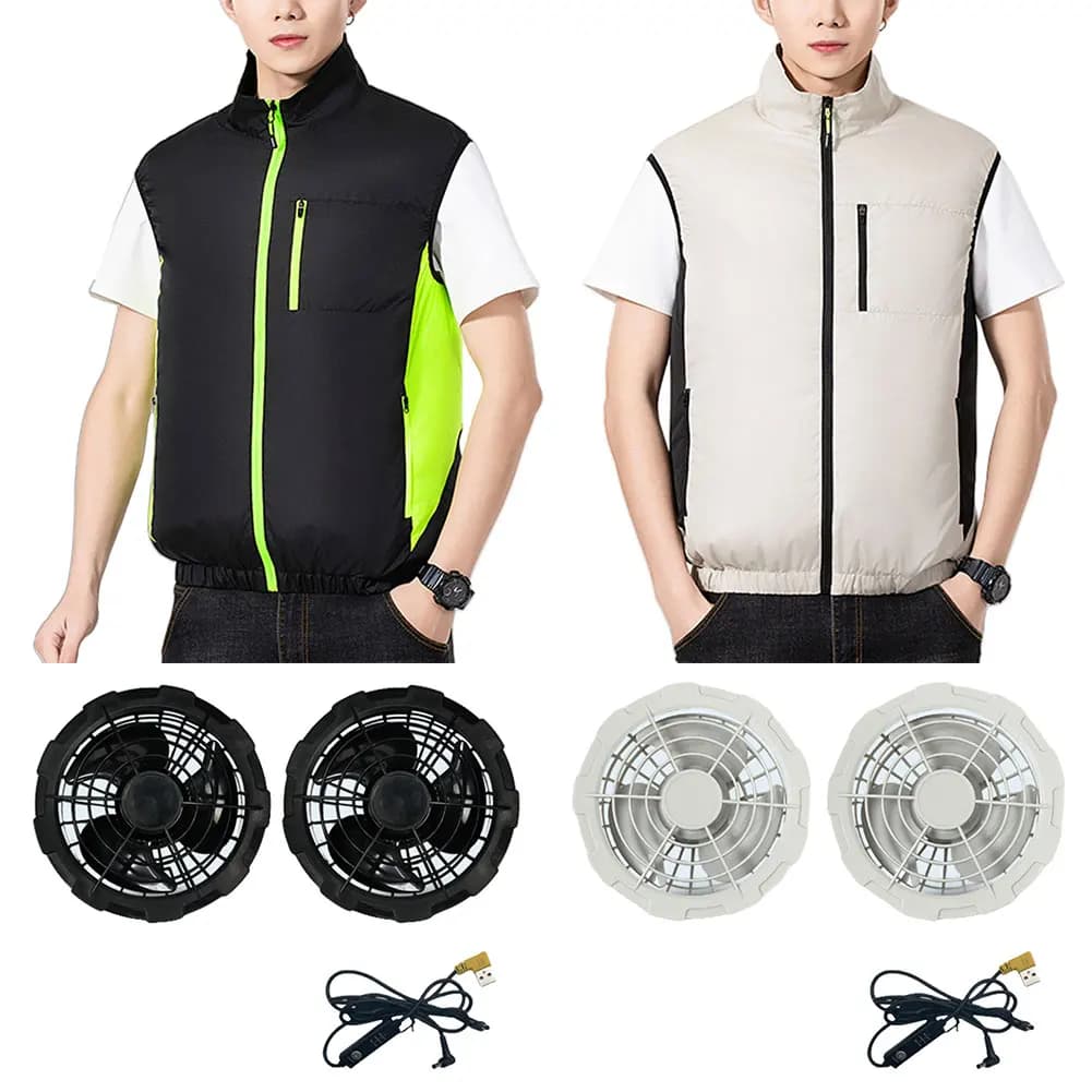 Veste rafraîchissante homme été avec ventilation USB pour pêche travail et sport extérieur