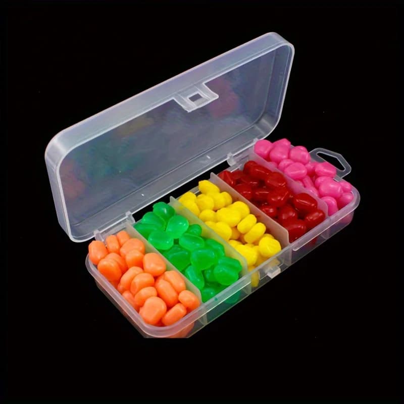 Maïs artificiel flottant et coulant - 100 grains parfumés souples 0.39 pouces pour appâts mobiles carpe