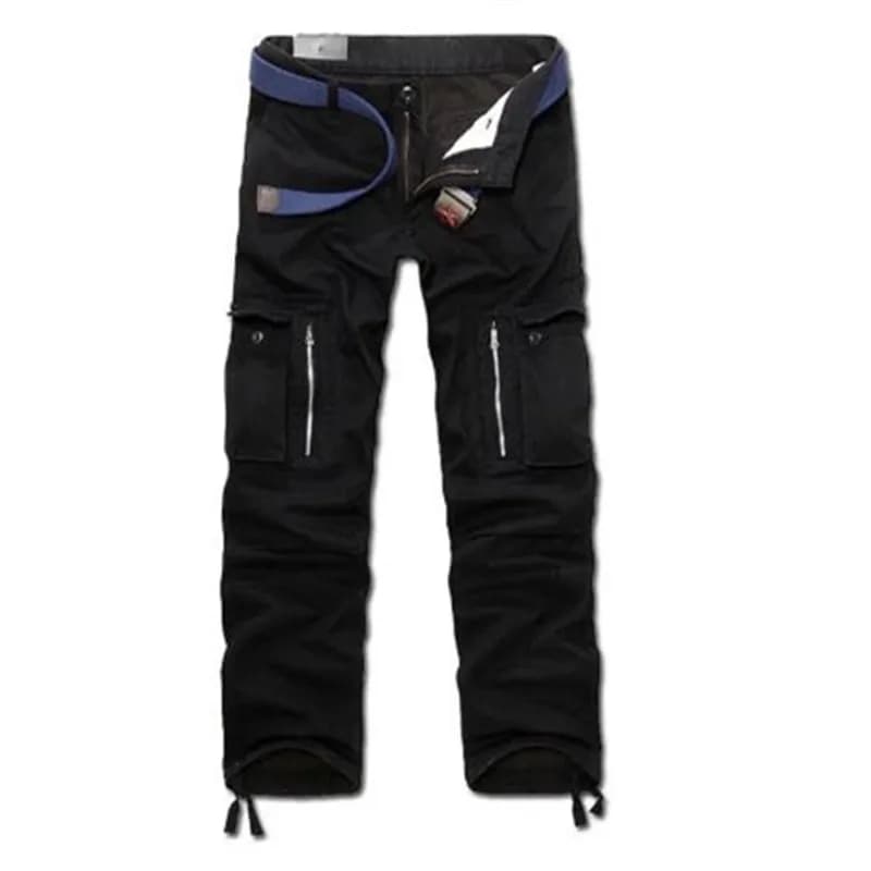 Pantalon cargo polaire hiver épais chaud multi-poches tactique militaire pêche grande taille