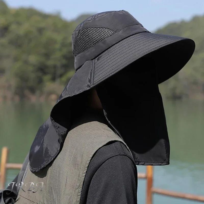 Chapeau de randonnée été protection UV à large bord respirant pour vélo et pêche rapide séchage