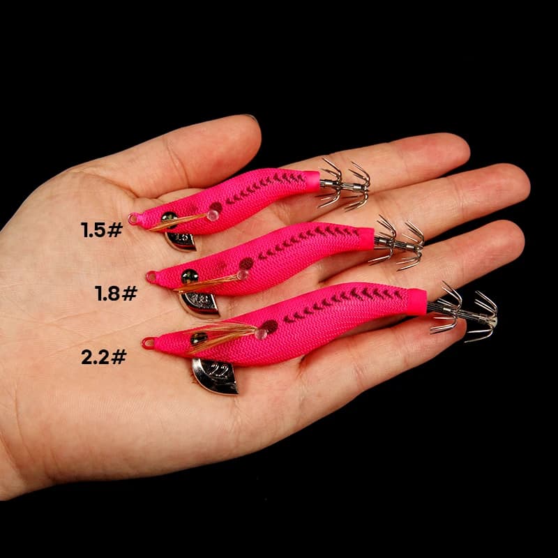 Leurre souple calmar lumineux LETOYO 1.5-2.2# pour pêche à l'encornet et au poulpe