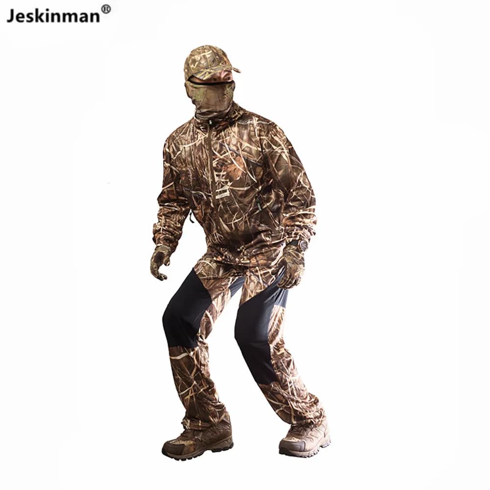 Tenue camouflage jungle bionique maille respirante pêche chasse - vêtement anti-moustiques protection solaire