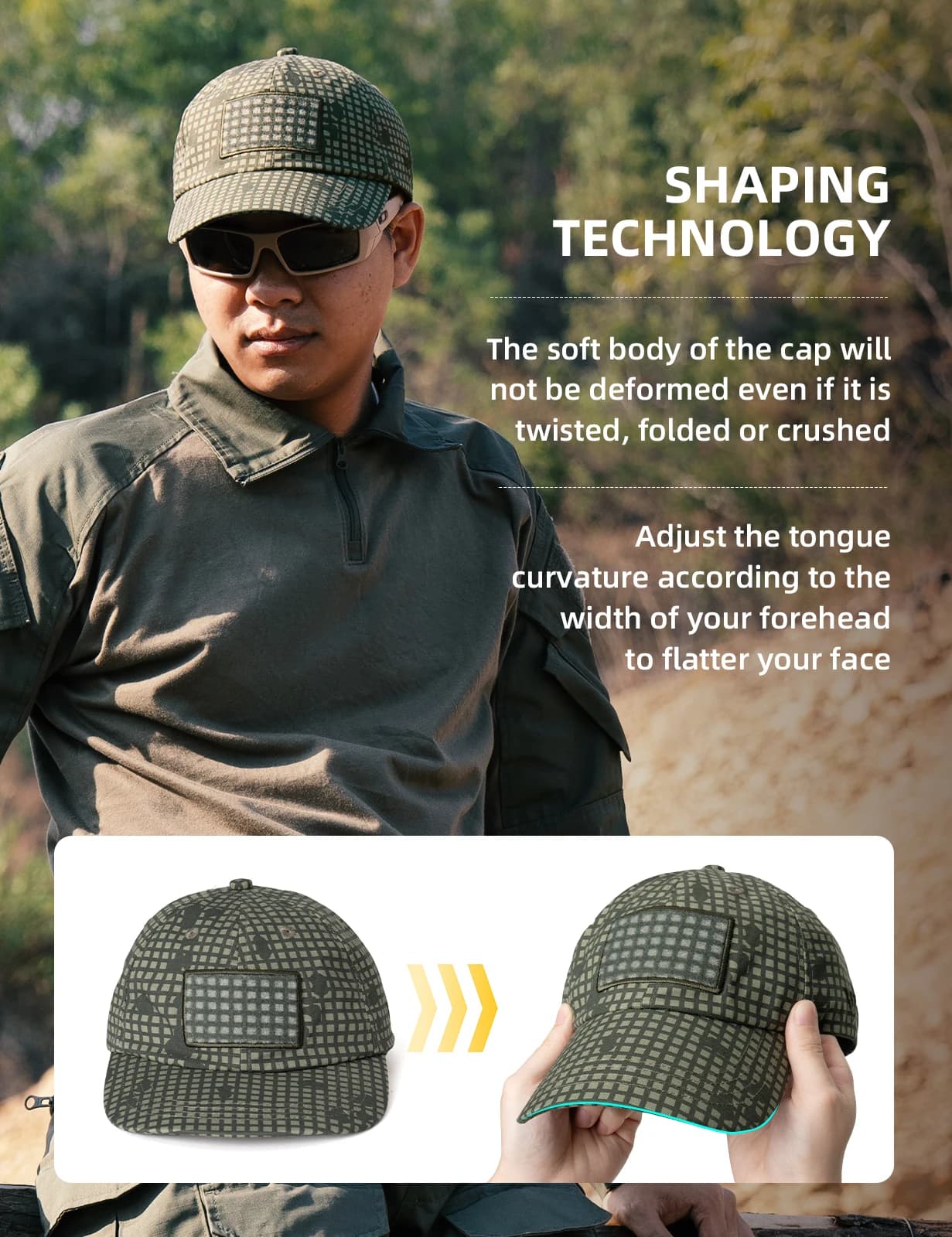 Casquette baseball tactique IDOGEAR unisexe - Chasse pêche sport ajustable respirante