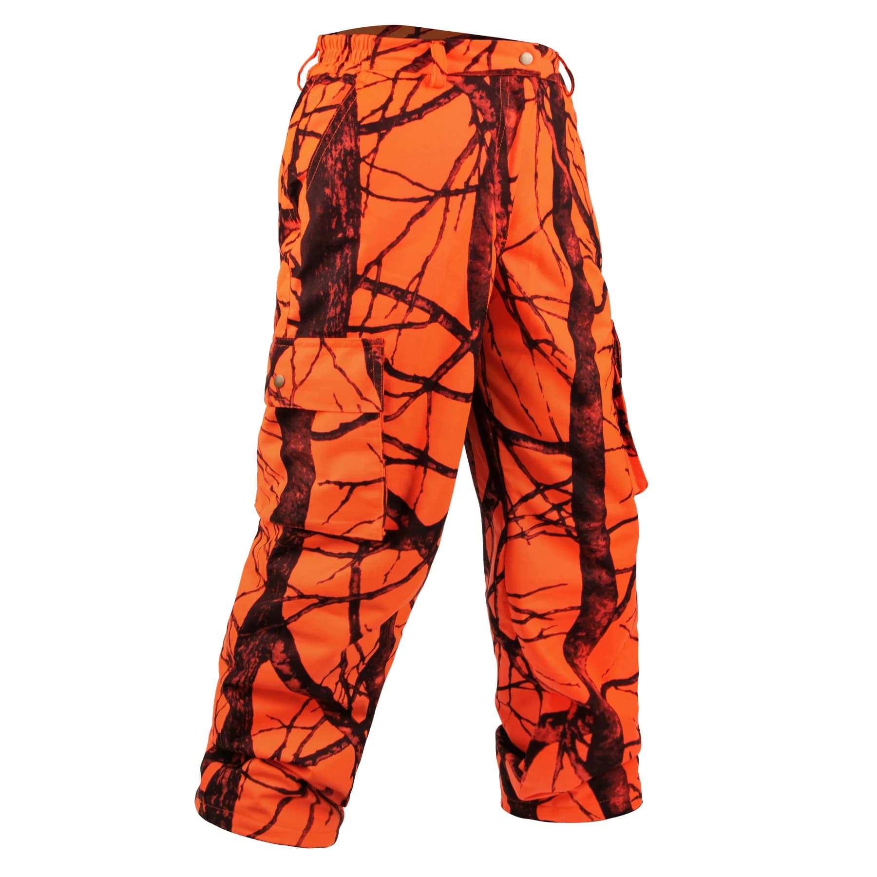 Pantalon chasse orange camouflage homme - Coupe-vent pêche randonnée hiver chaud