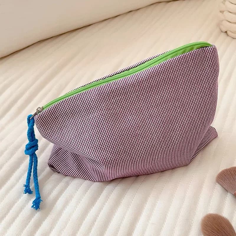 Trousses maquillage femme grande capacité voyage pêche cosmétiques nécessaire zippée coton
