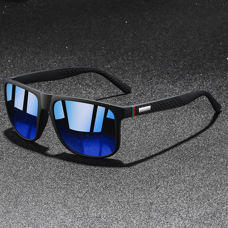 Lunettes de pêche carrées légères - Conduite et pêche - Protection UV400 colorée pour homme et femme