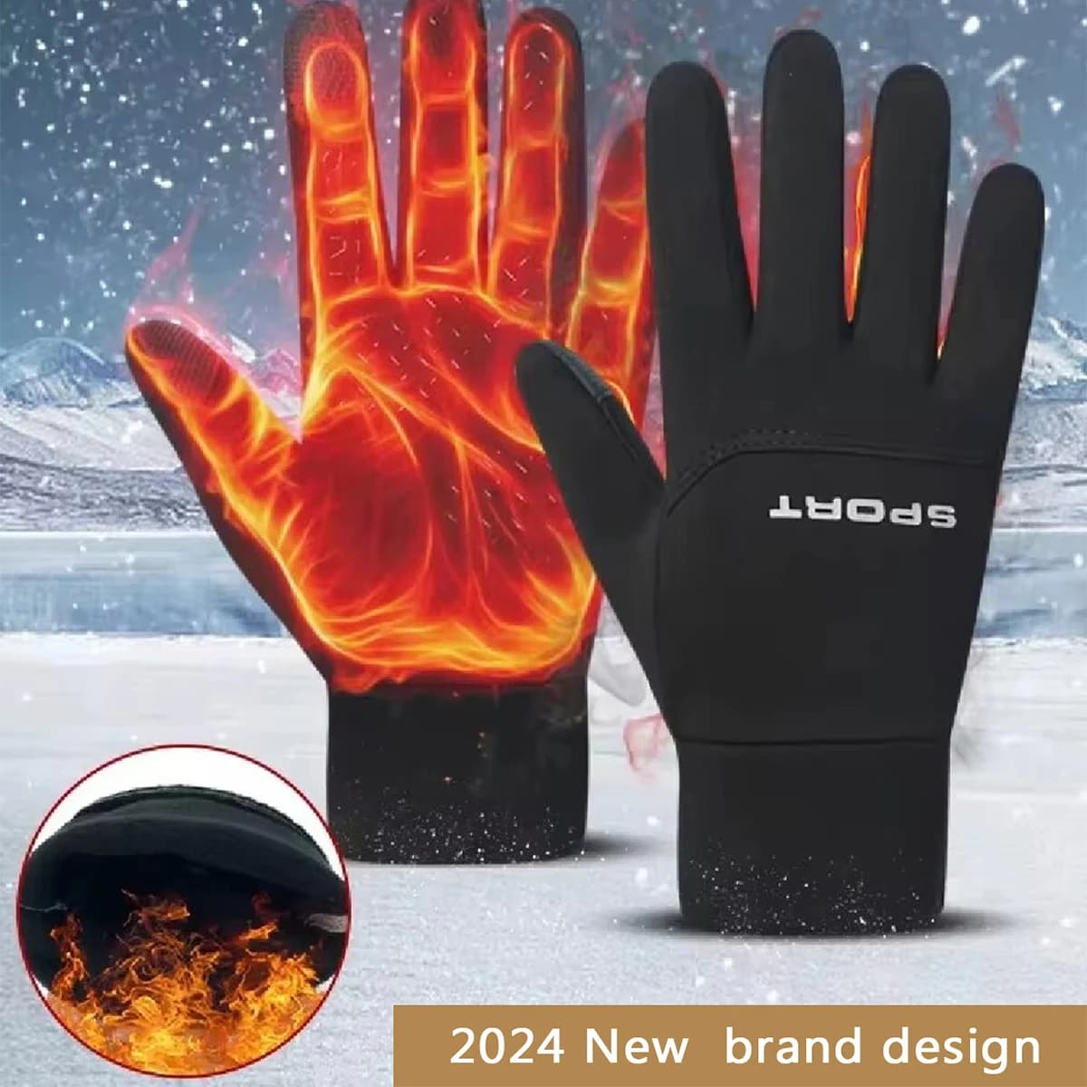 Gants outdoor windproof waterproof touchscreen pouce index extrémités doigts chauds running vélo