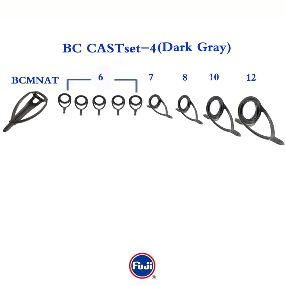 Set de guides Fuji Original KW CAST pour montage cannes spinning et casting - Cadre inox durable