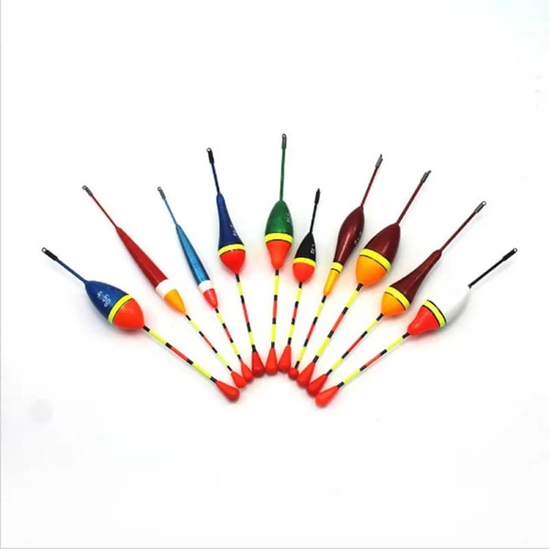 Lot de flotteurs de pêche lumineux et bavettes, tailles et couleurs assorties pour une pêche précise