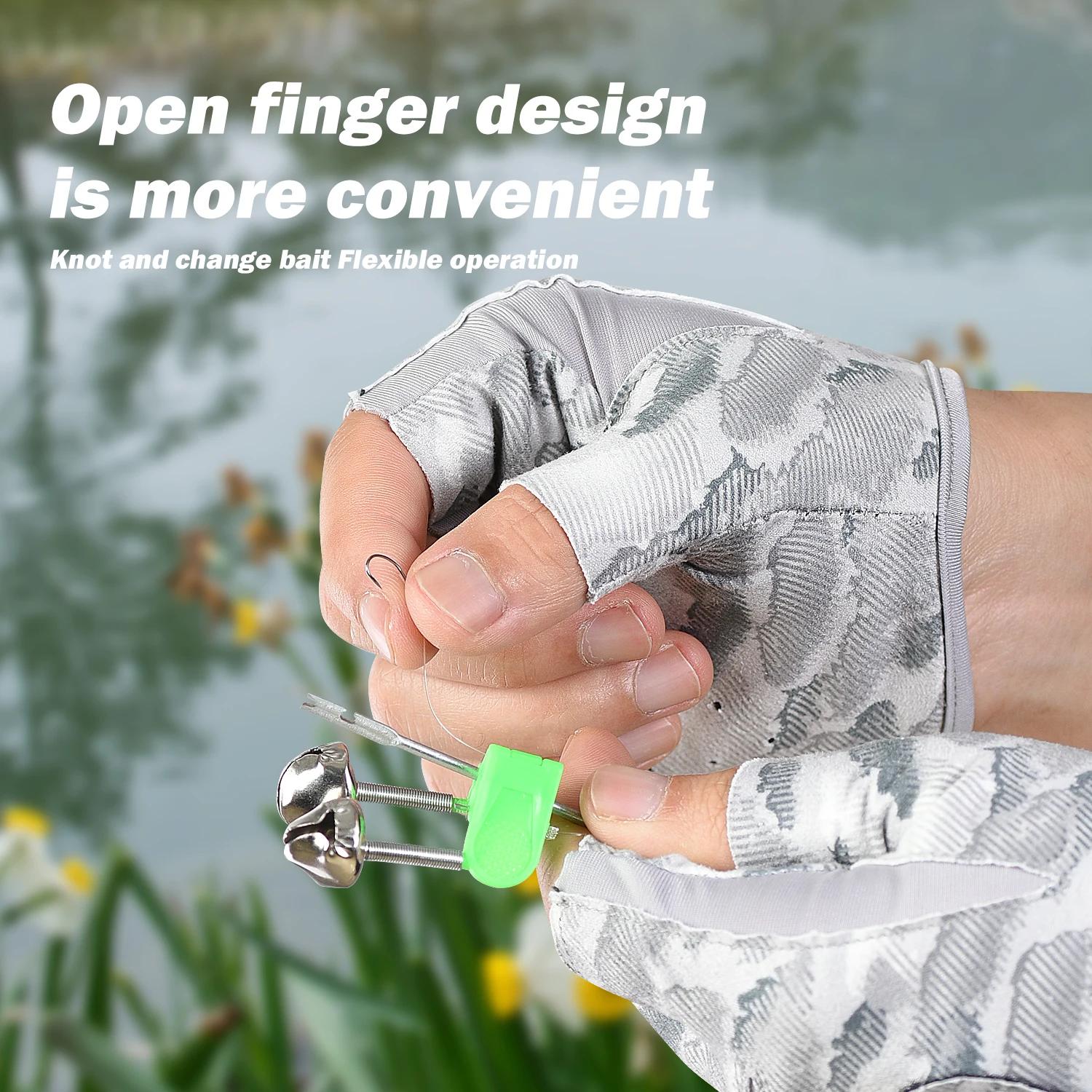 Paire gants pêche homme été route sub protection solaire antidérapants soie glacée respirants fins
