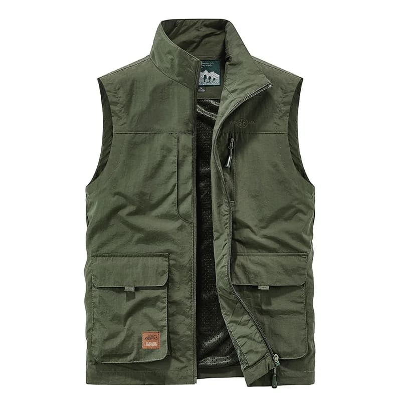 Veste de pêche légère homme multi-poches pour randonnée et loisirs en plein air
