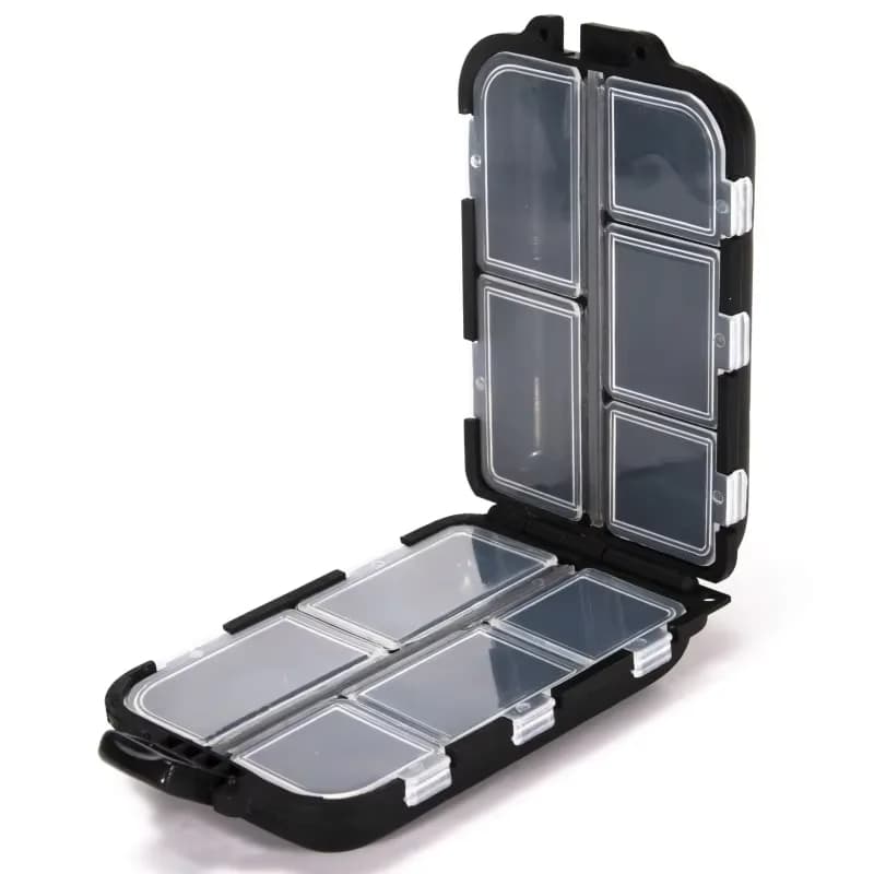Boîte de pêche 10 compartiments rangement double face organisateur multifonction appâts et leurres