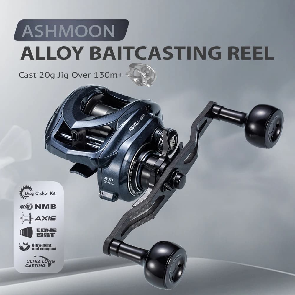 Moulinet casting SOLOKING ASHMOON 12+1 roulements 6KG - Reel BFS polyvalent pour pêche mer et eau douce