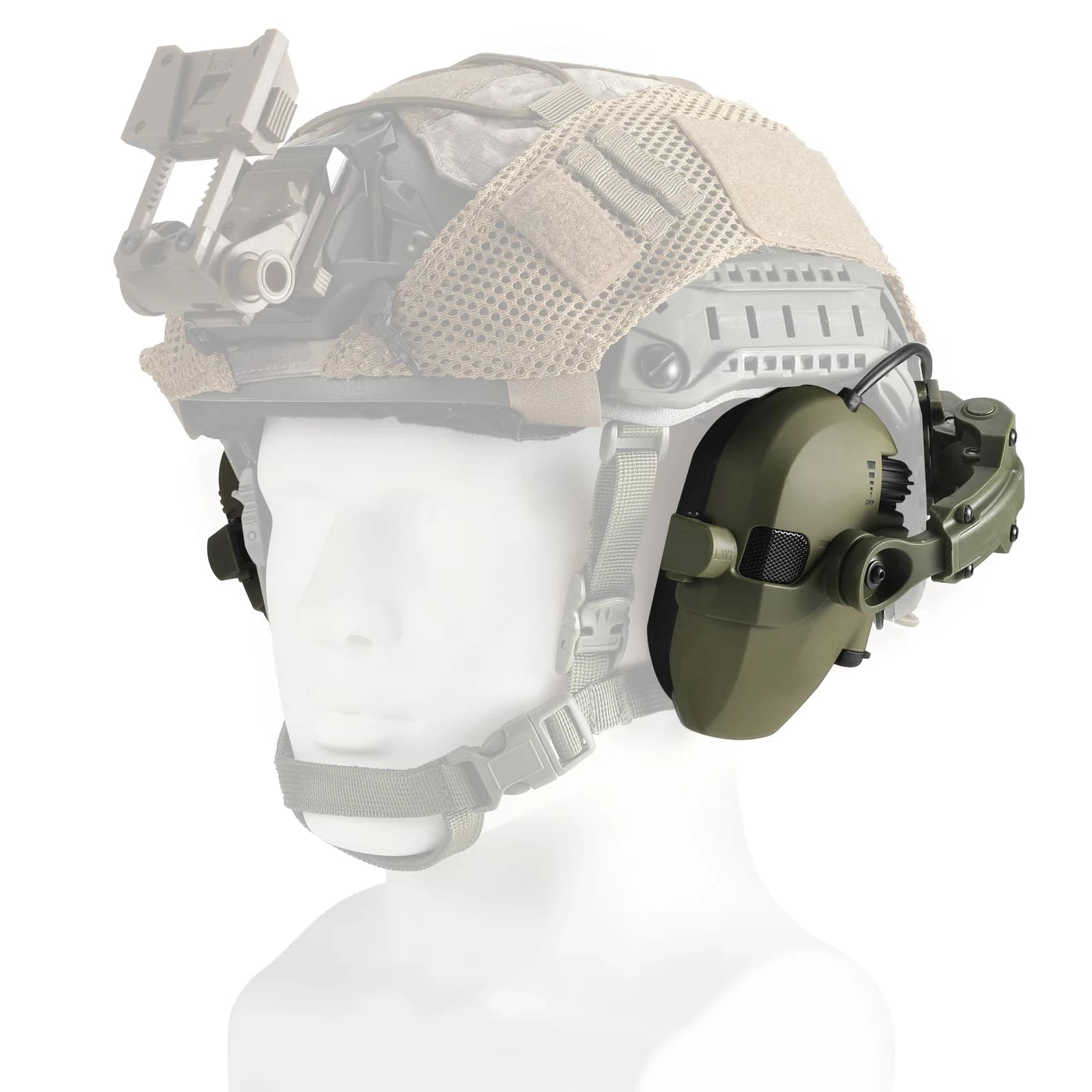 Casque avec protections auditives électroniques pour tir pêche sportive, réduction bruit active