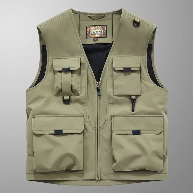 Veste de pêche sans manches Outdoor Casual 2024 - Multi-poches respirante pour photographes et pêcheurs