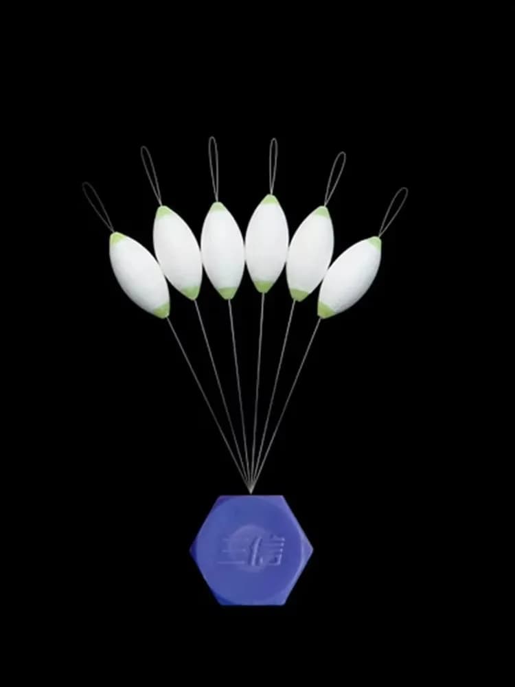 Lot de 5 flotteurs pêche blanc Seven Star, 8 tailles, accessoire montage B692 pour float beans