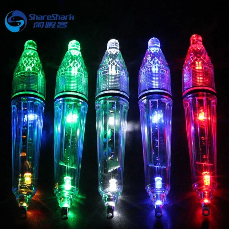 Lampe leurre LED pour pêche profonde nocturne, appât lumineux sous-marin pour calmar et poissons