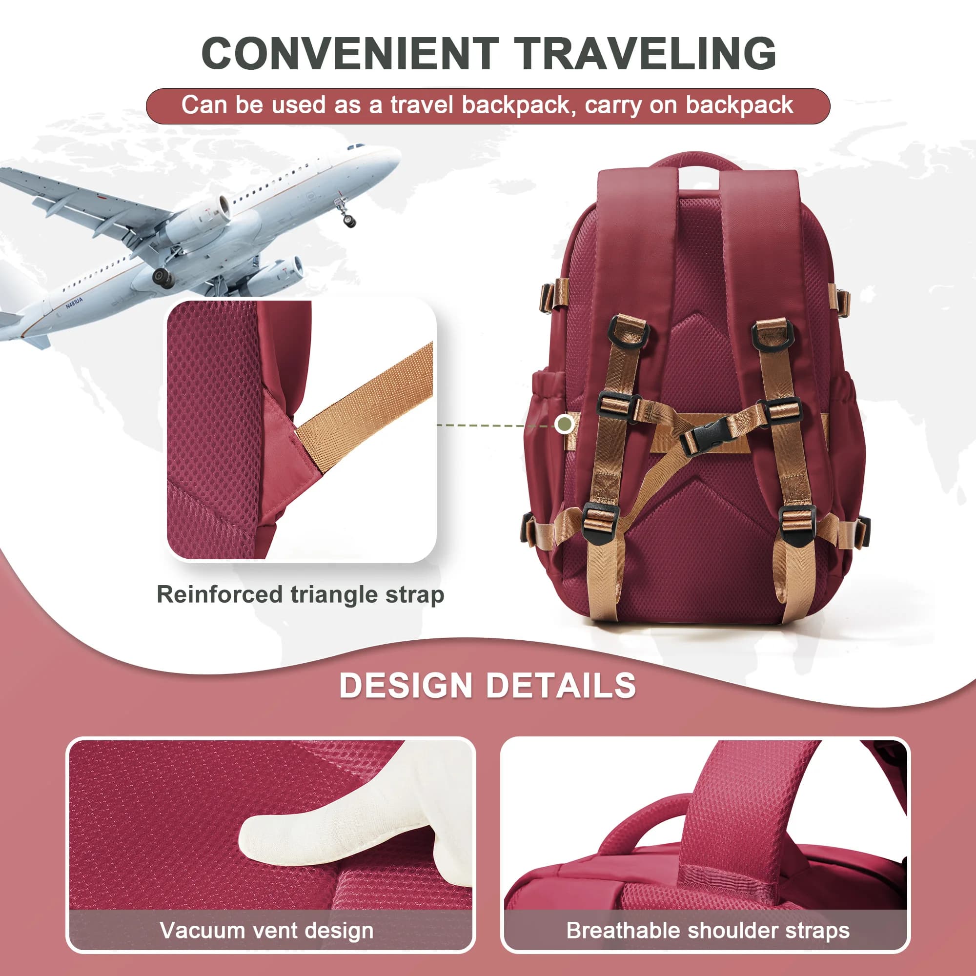 Sac à dos cabine 40x26x18 cm Wizzair - Sac à dos voyage étanche avec compartiment ordinateur 15.6 pouces