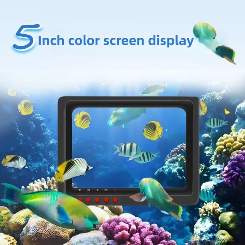 Caméra de pêche sous-marine 5 pouces avec alarme visuelle et signal AHD numérique ultra clair pour détection poissons
