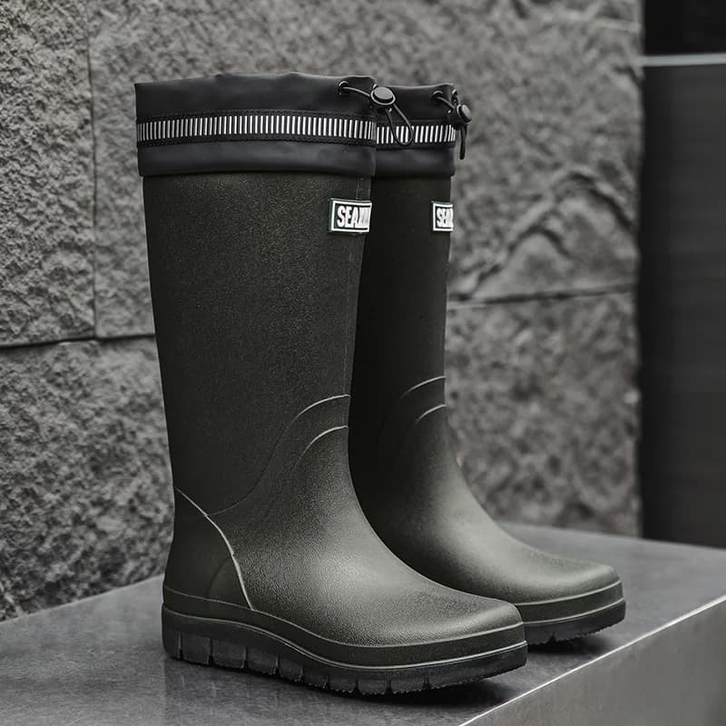 Bottes de pêche haut tube PVC imperméables antidérapantes pour livraison et cuisine professionnelle