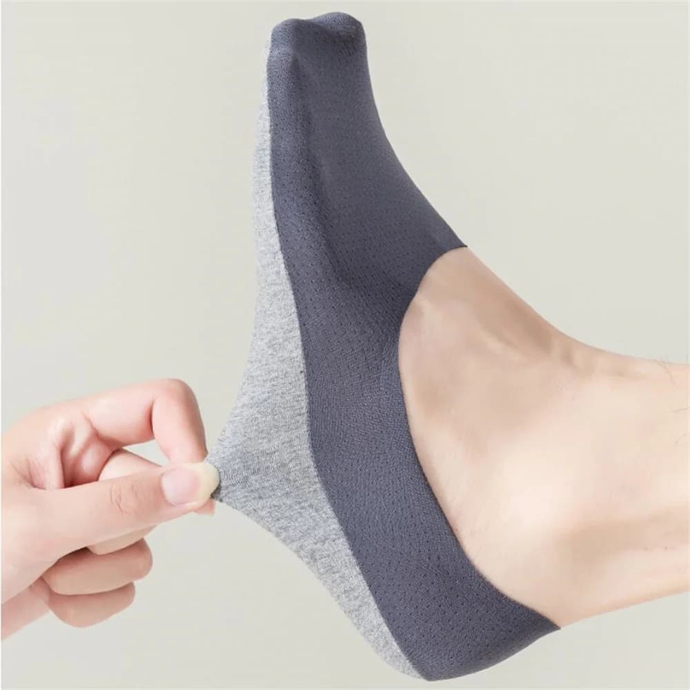 10 paires chaussettes invisibles pêche homme semelle coton anti-dérapage silicone cheville
