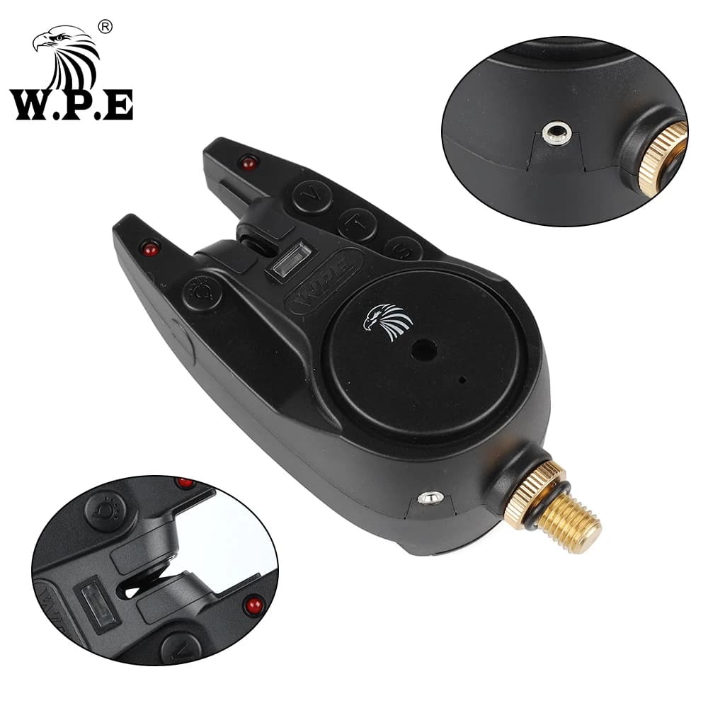 Set électronique W.P.E 4+1 pour pêche à la carpe avec alarme sans fil et lumière de tente - Alarme feeder
