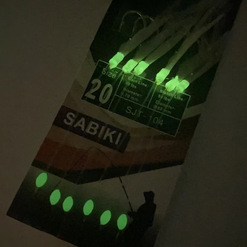 Flasher string hooks avec peau de poisson réel pour pêche en mer - leurre lumineux pour seiche, poulpe et congre