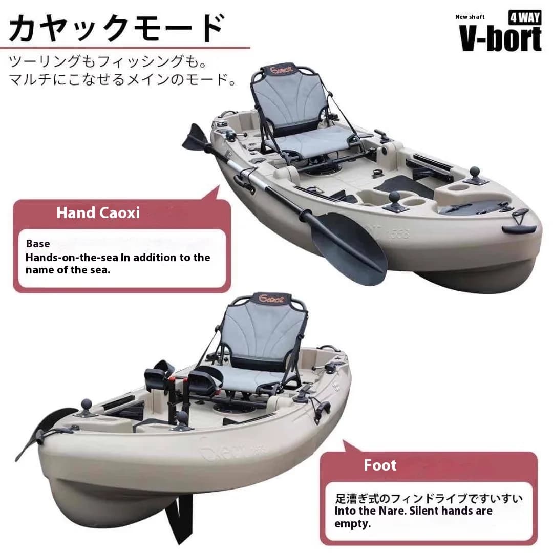 Kayak pêche 8 pieds pliable monoplace à pédales modulaire certifié CE pour navigation