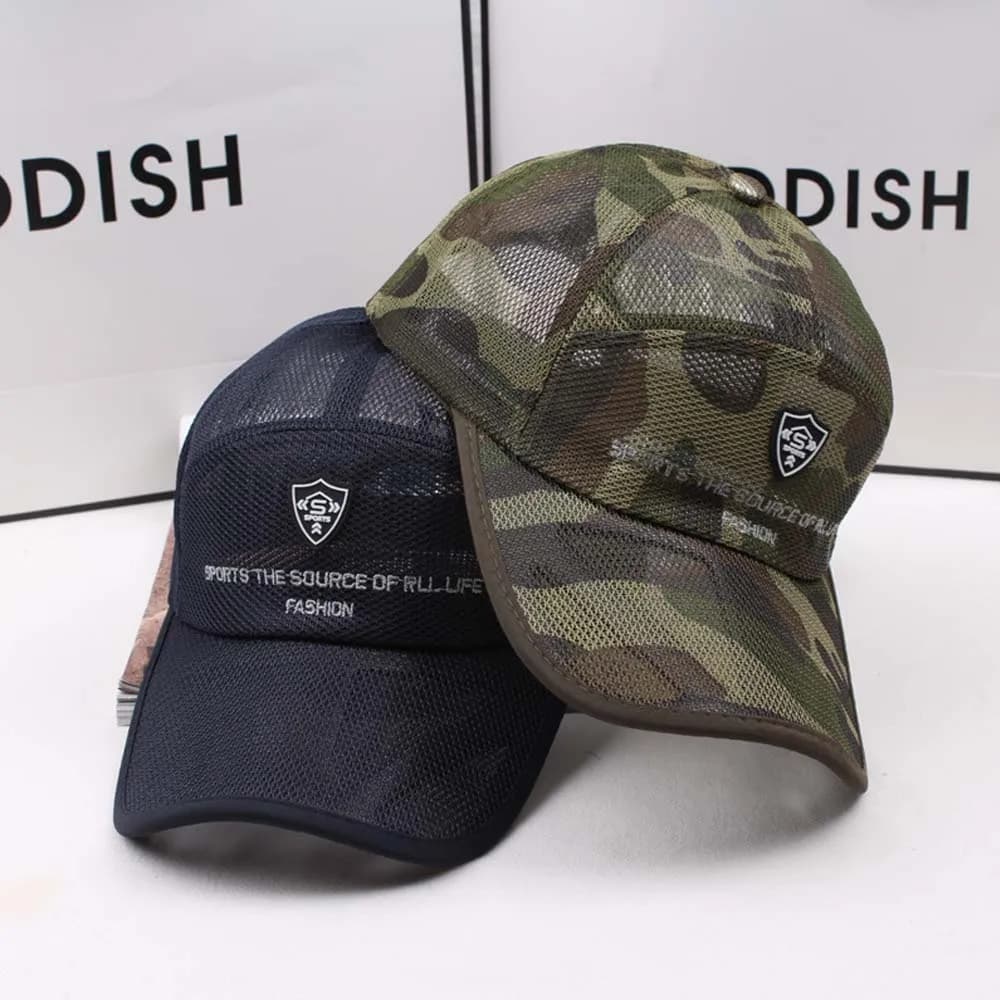 Casquette baseball camouflage été 2023 pêche - Mesh complet grande visière snapback réglable broderie